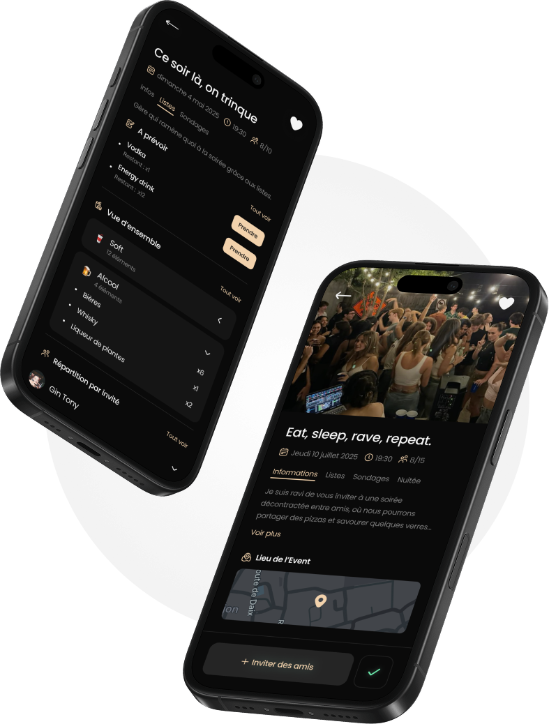 Soirée entre amis organisée avec une application